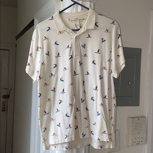 Short Sleeve Polo w/ Surfer Print